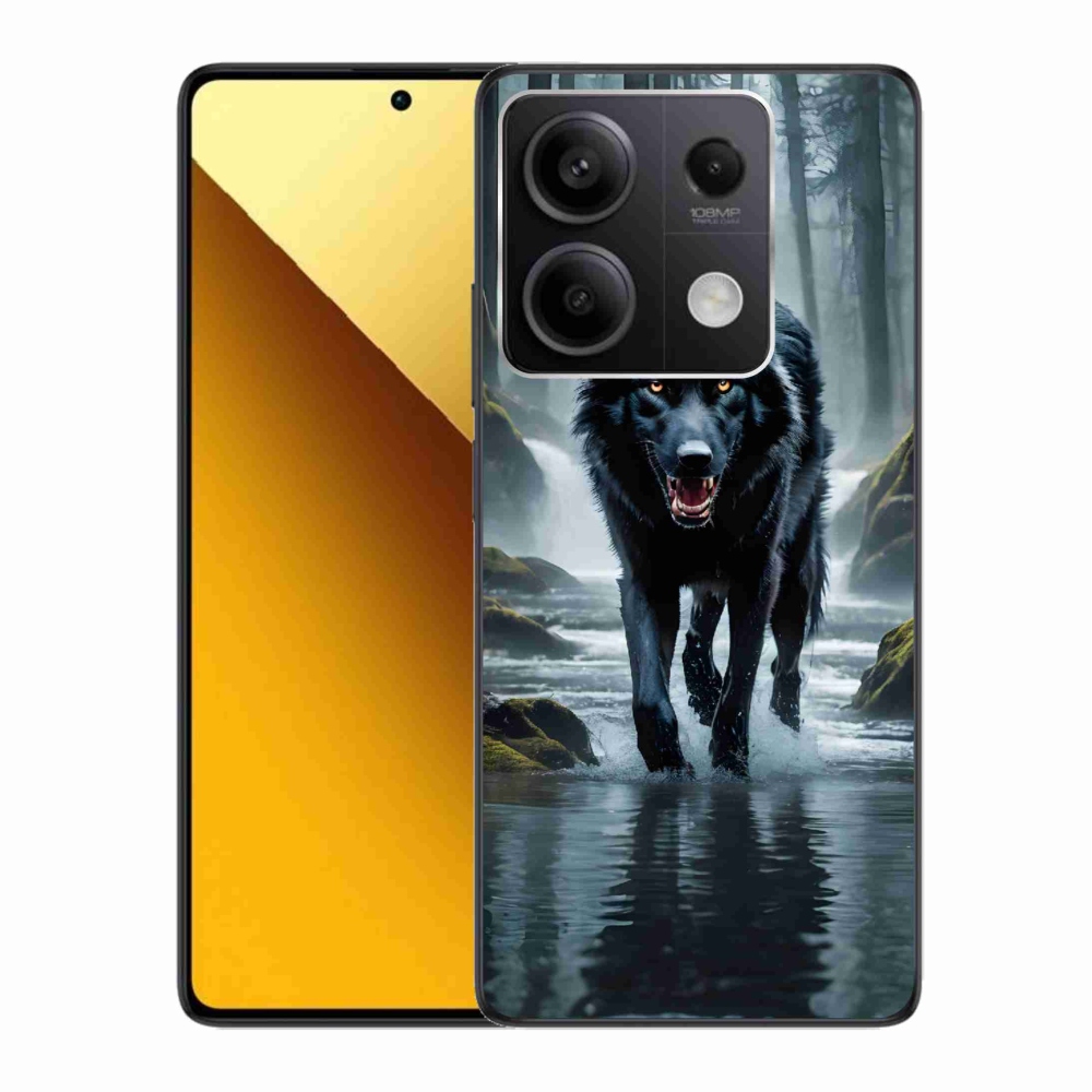 Gél borítás mmCase a Xiaomi Redmi Note 13 5G számára - fekete farkas