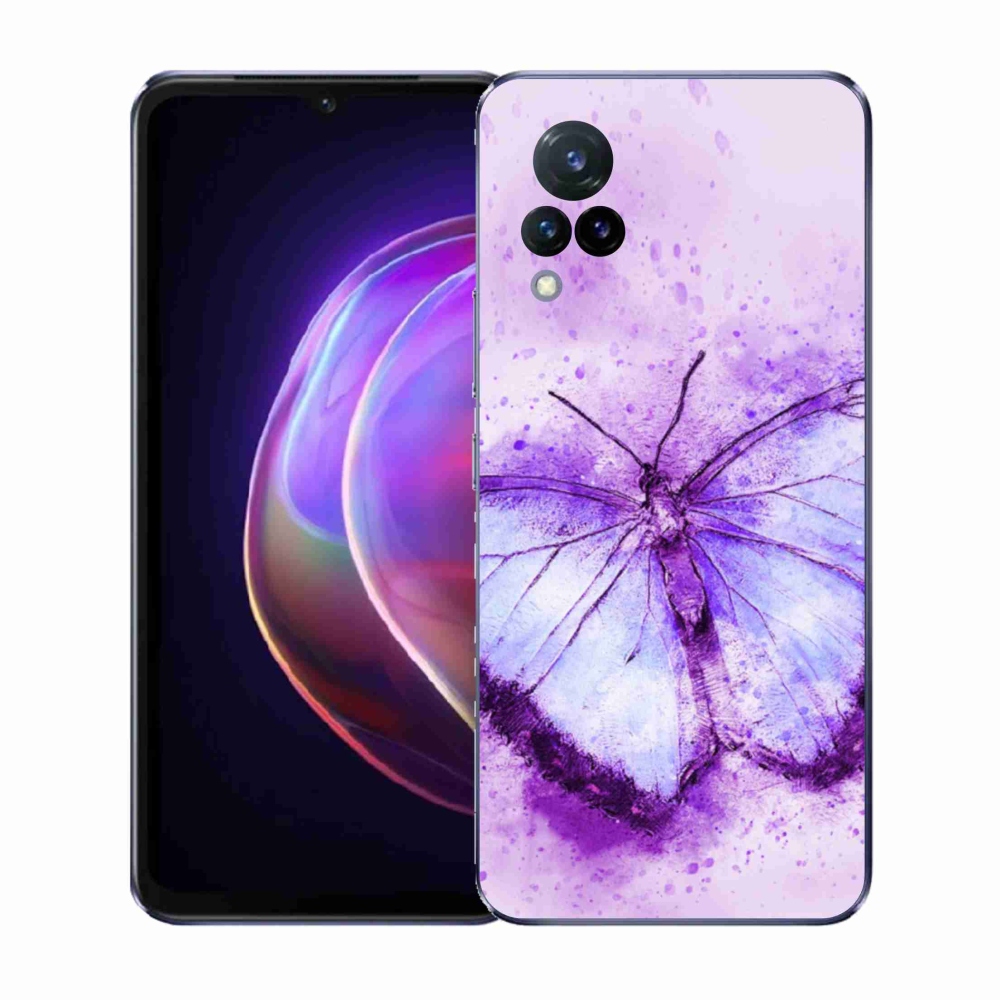 Gél borító mmCase a Vivo V21 4G/5G készülékre - lila pillangó