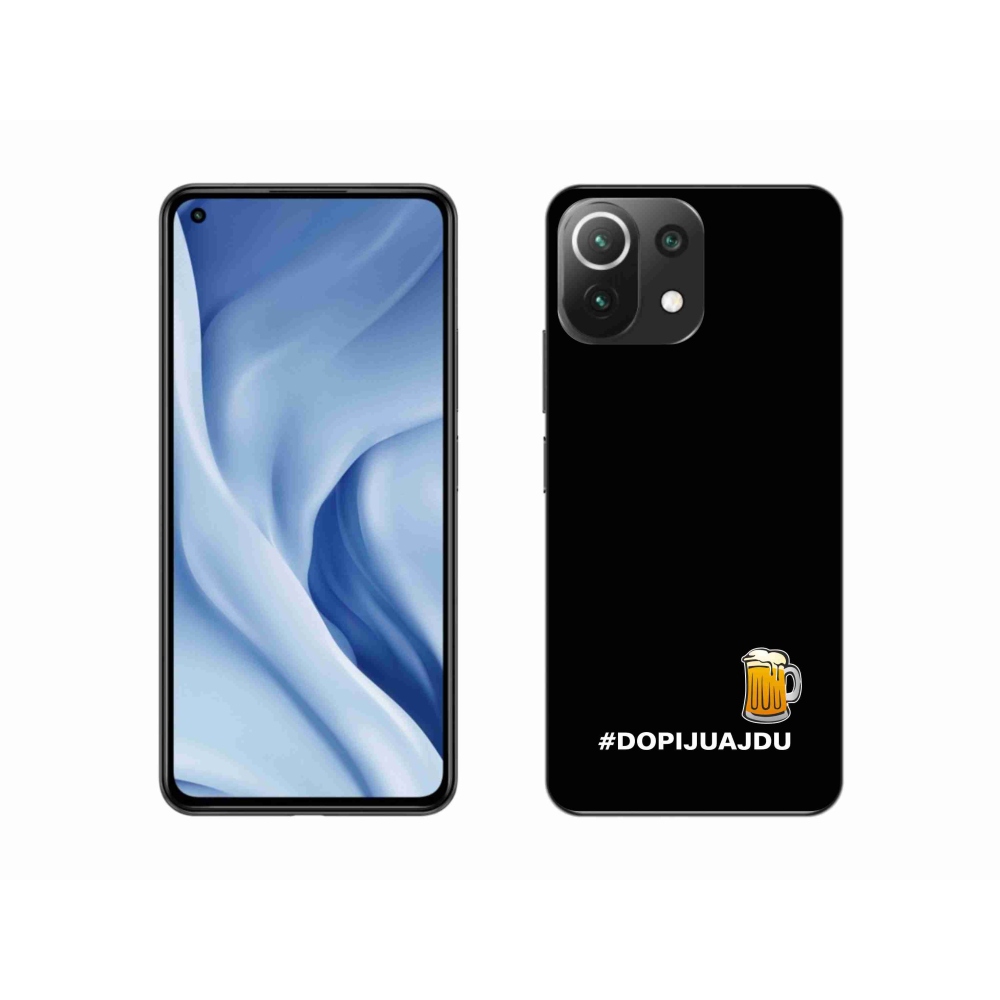 Gél borító mmCase a Xiaomi Mi 11 Lite 4G/5G - sör motívum 1 fekete háttérrel
