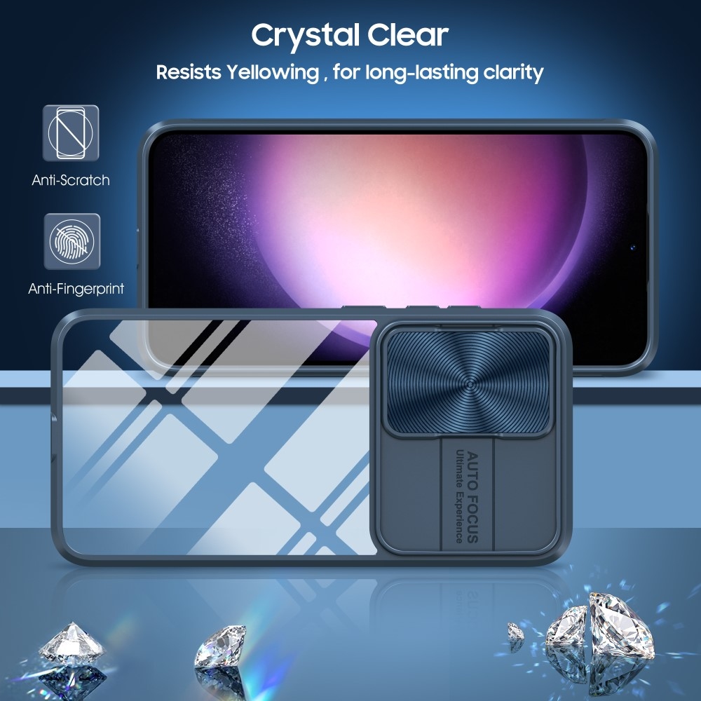 Tartós hátlapi borítás kamerafedéllel Samsung Galaxy S25+ készülékhez - kék