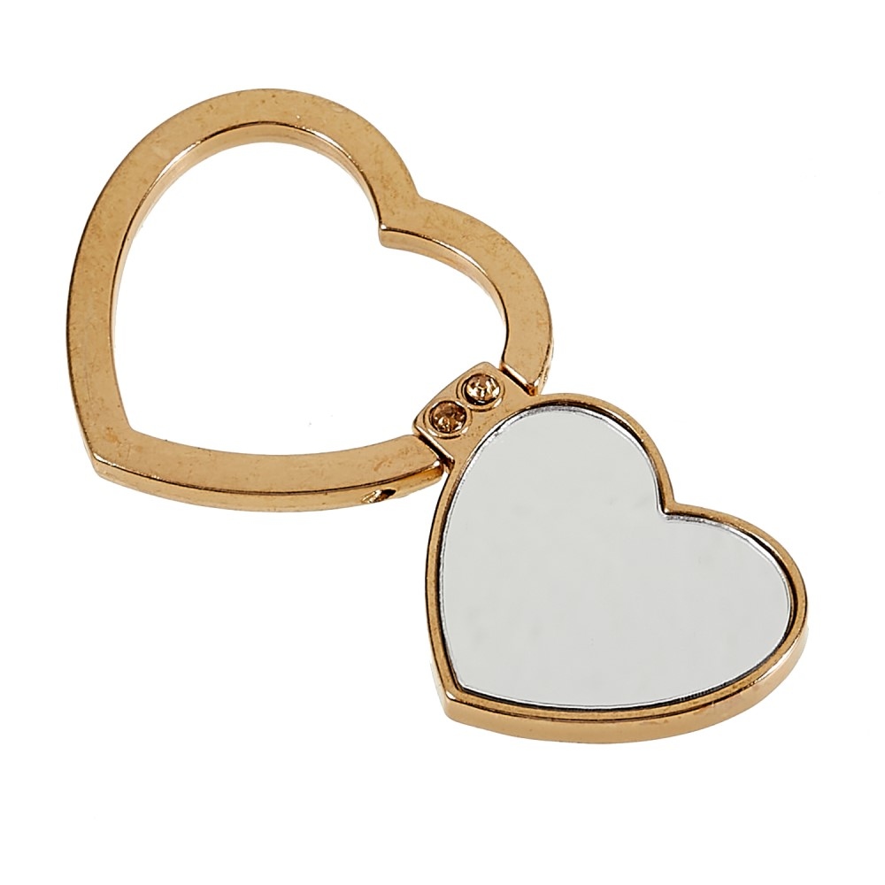 Szív tükör ujjtartó mobiltelefonhoz - arany