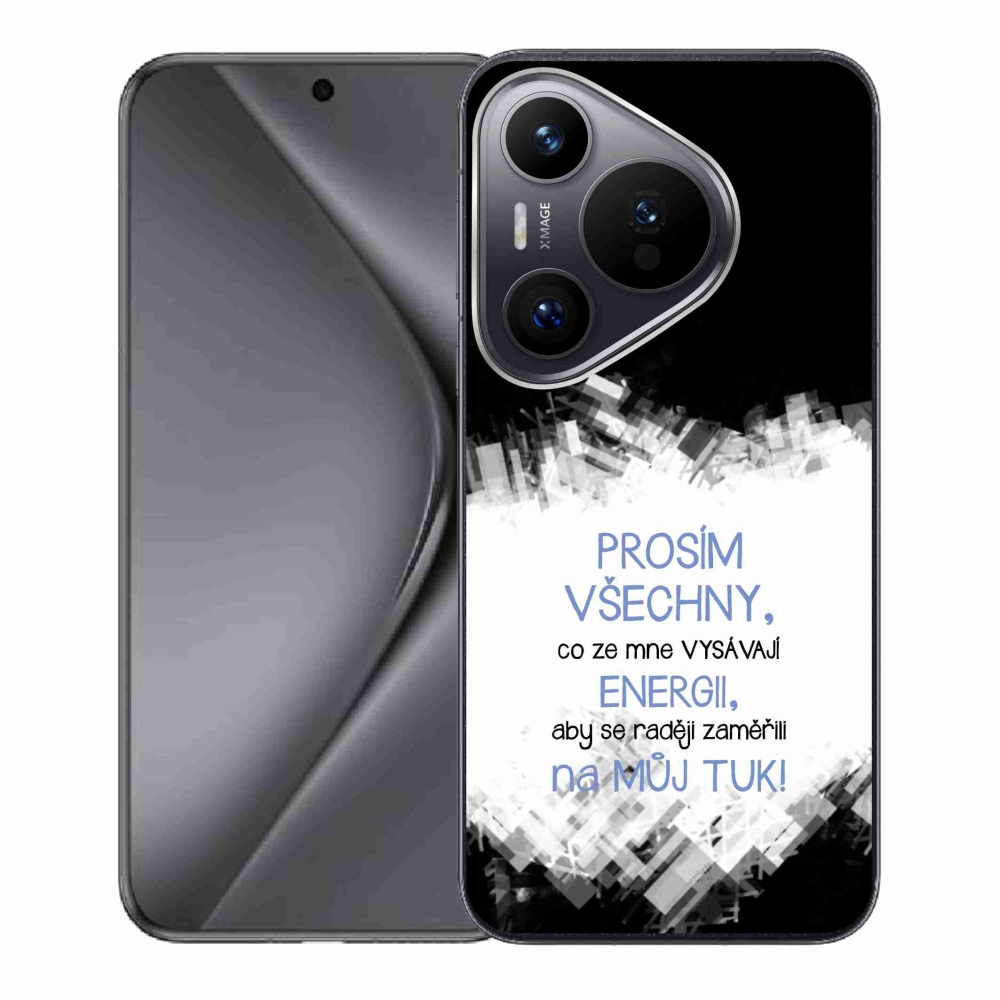 Gél borító mmCase a Huawei Pura 70 készülékhez - vicces szöveg 1 kék