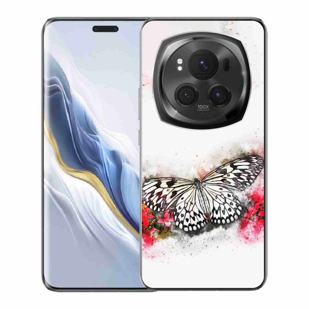 Zselés borítás mmCase a Honor Magic 6 Pro 5G készülékhez - fekete-fehér pillangó