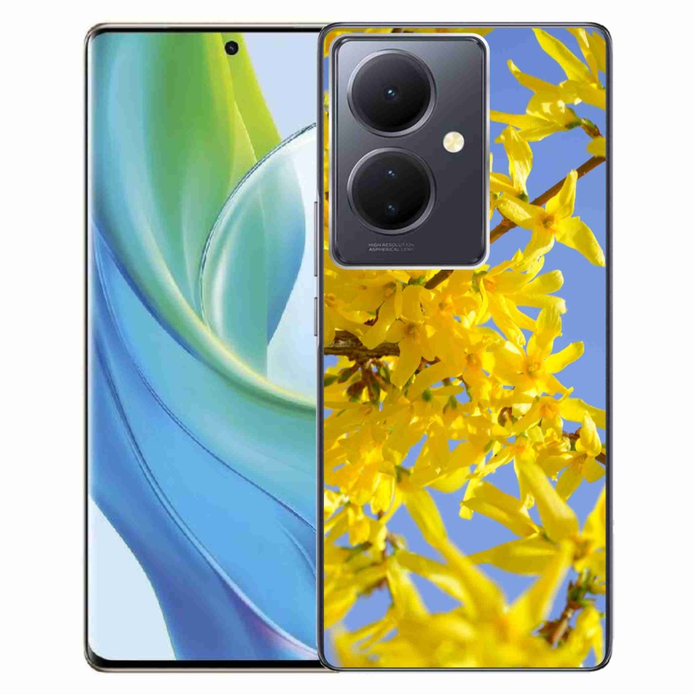 Gél borító mmCase a Vivo V29 Lite 5G-n - sárga virágok