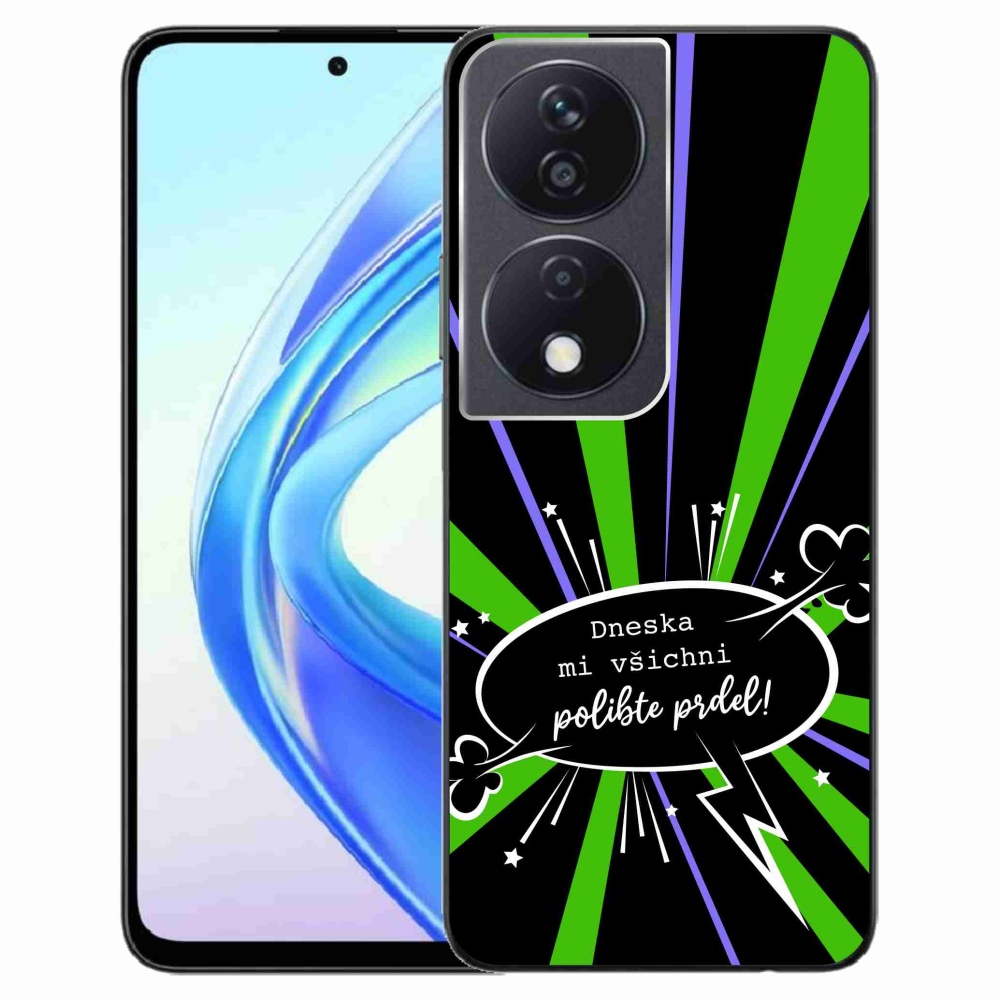 Gél borító mmCase a Honor X7b/Honor 90 Smart készülékhez - vicces szöveg 15 fekete háttérrel