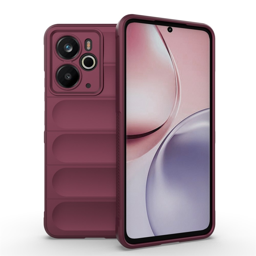 Rugg tartós zselés tok a Realme 14 5G készülékhez - bordó színű