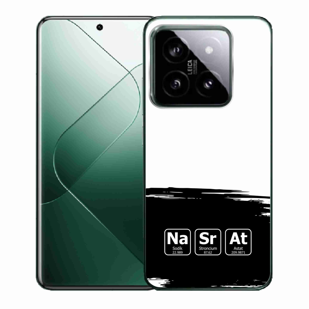 Gél borító mmCase a Xiaomi 14 - kémiai elemek fekete és fehér háttérrel