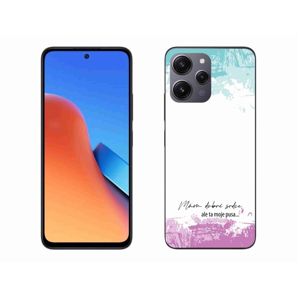 Gél borító mmCase a Xiaomi Redmi 12-hez - vicces szöveg 3 fehér háttérrel