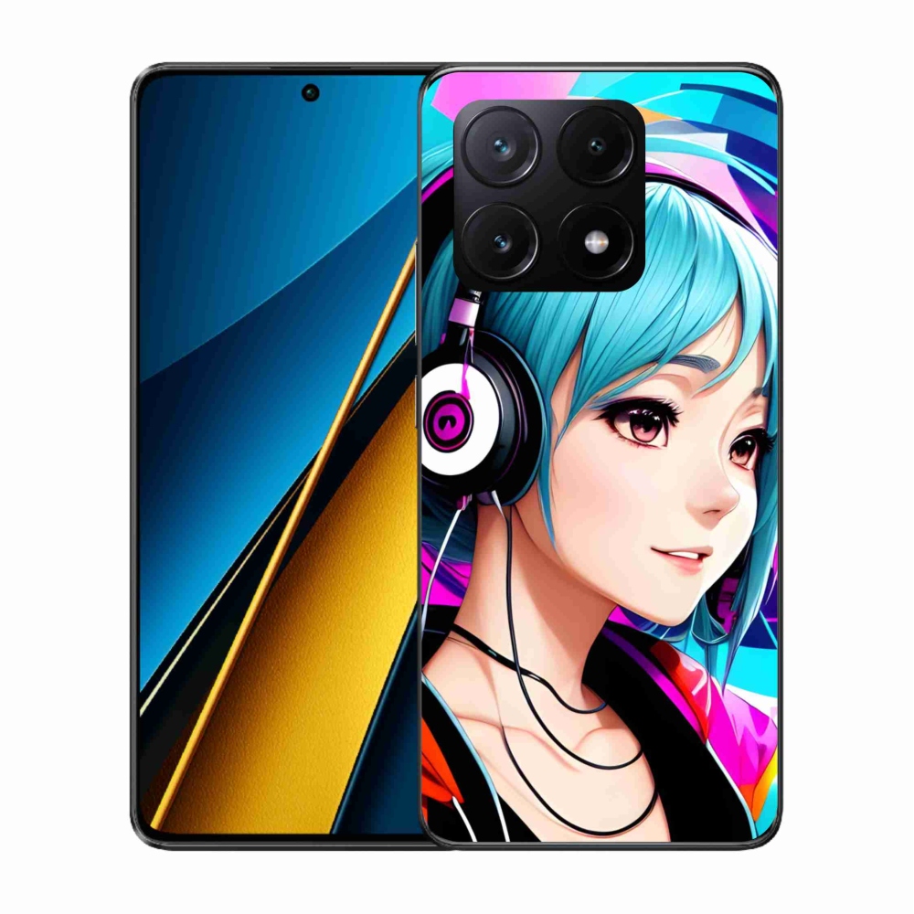Gél borítás mmCase a Xiaomi Poco X6 Pro 5G-hez - lány fejhallgatóval