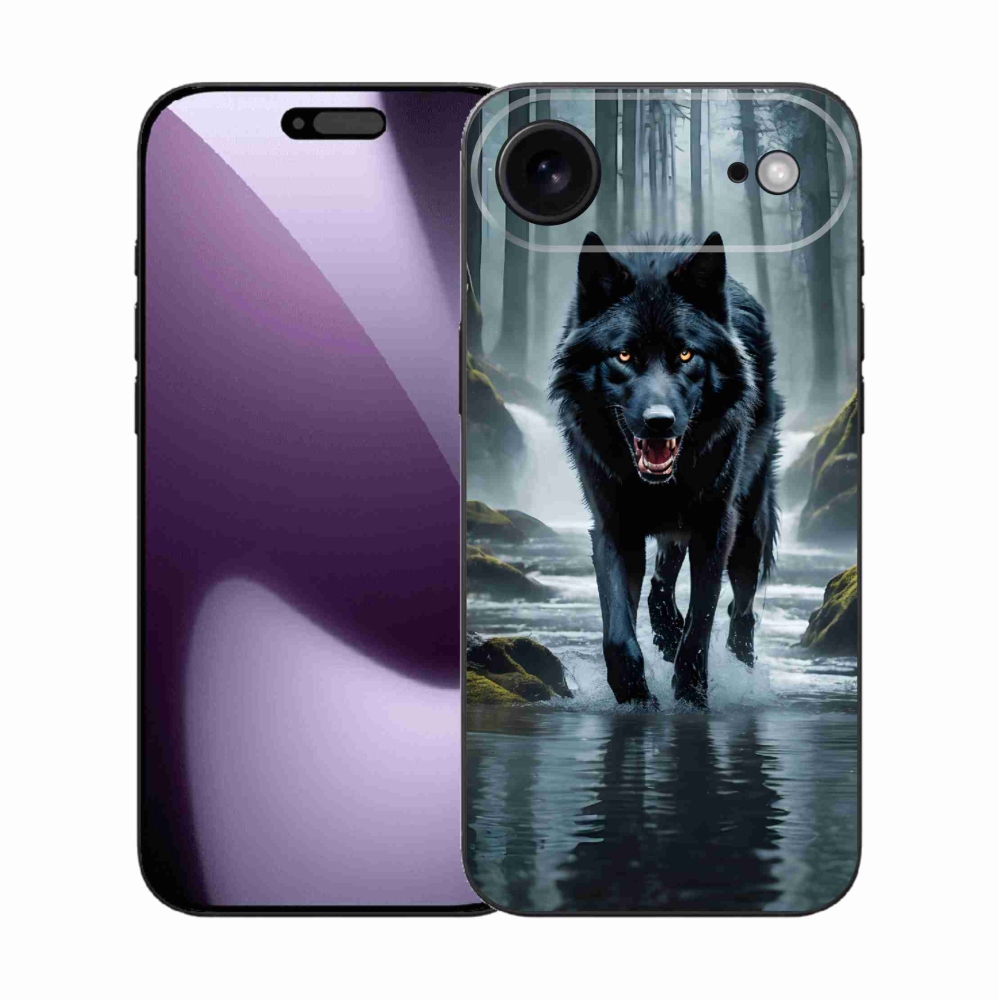 Zselés borítás mmCase iPhone 17 Air készülékhez - fekete farkas