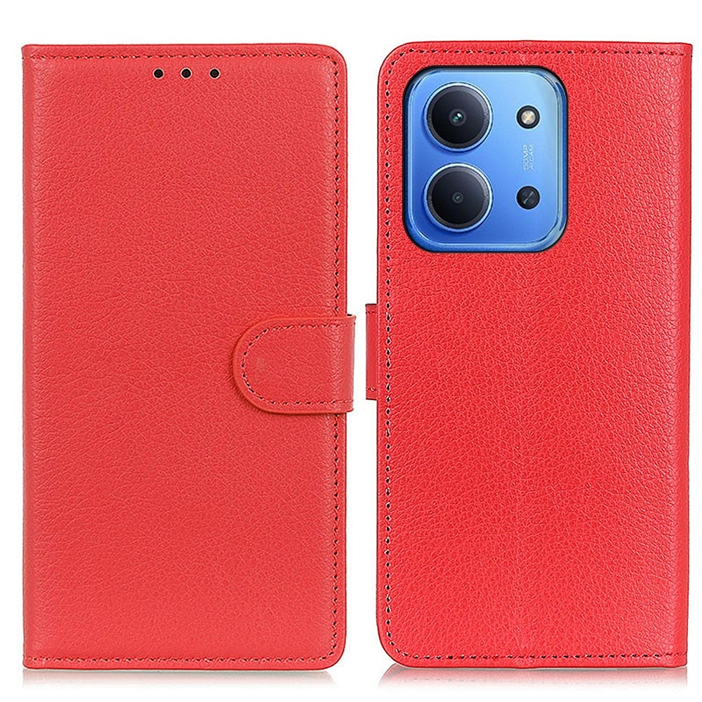 Litchie könyv tok Xiaomi Redmi 15C 4G (171mm)/Poco C85 4G (171mm) - piros