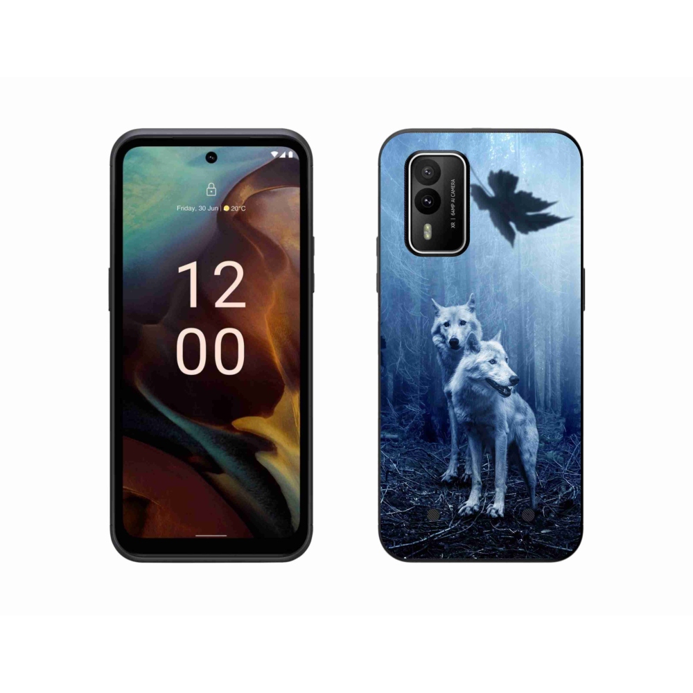 Zselés borítás mmCase a Nokia XR21 készülékhez - farkasok az erdőben