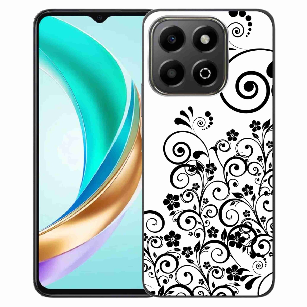 Zselés borítás mmCase a Honor X6b készülékhez - fekete-fehér virágminták