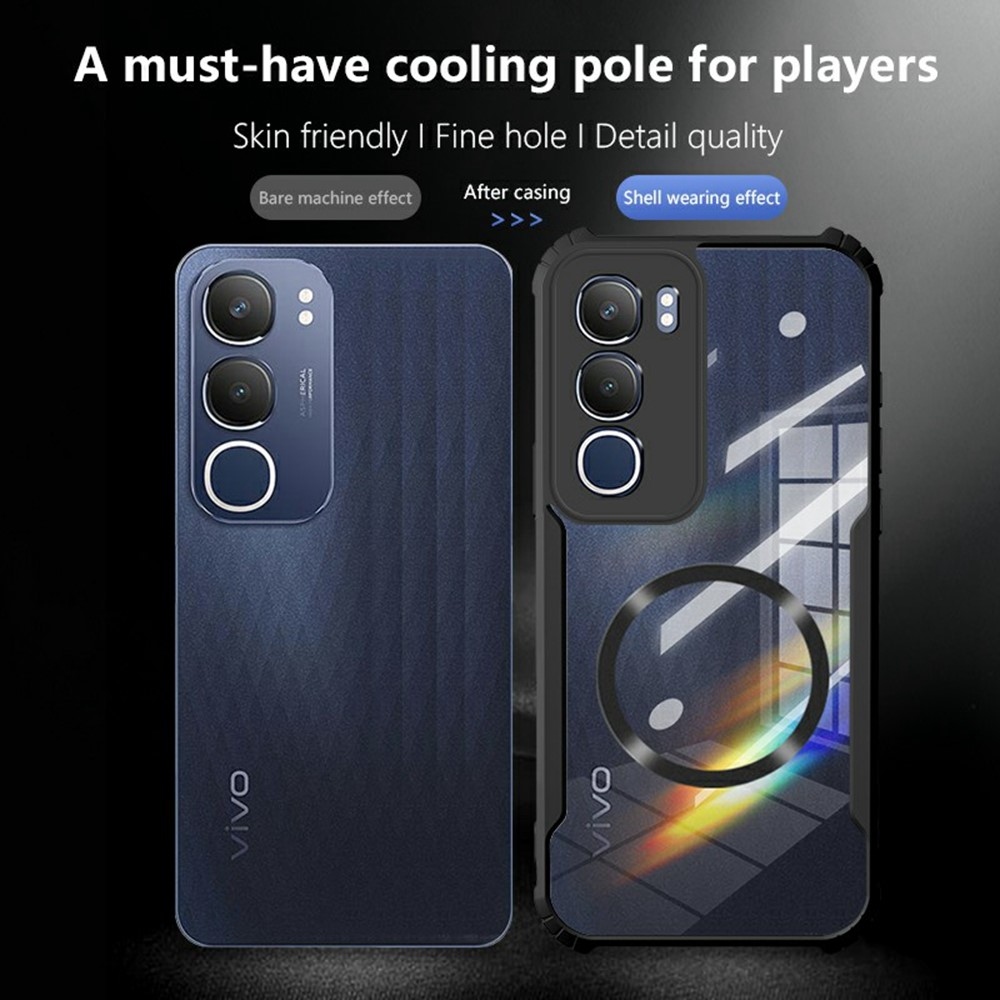 Tartós védőburkolat MagSafe támogatással a Vivo Y19s készülékre - fekete