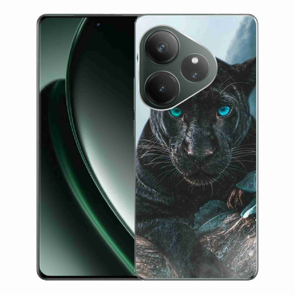 Gél borítás mmCase a Realme GT 6 5G/GT 6T 5G számára - fekete párduc