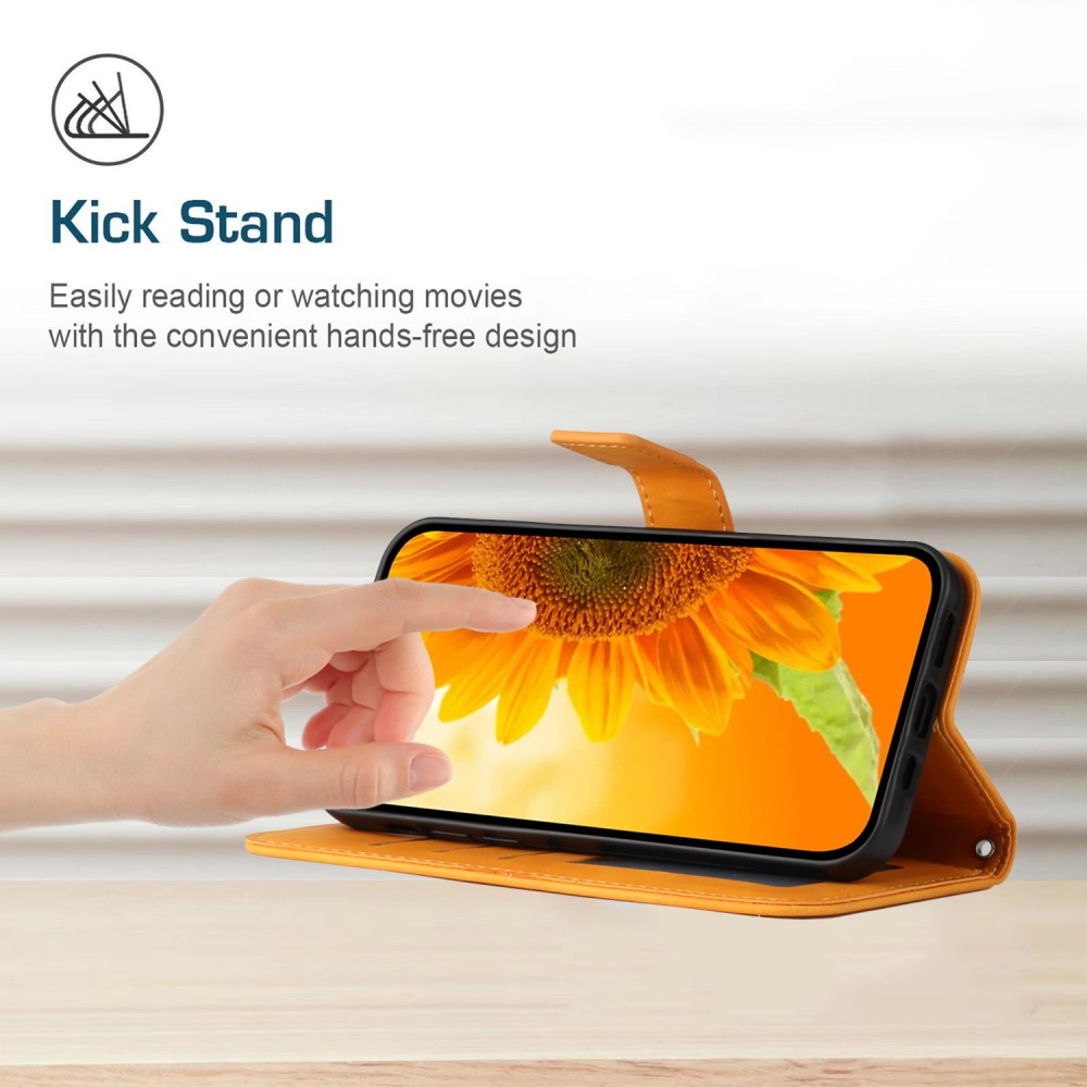 Napraforgó könyv tok Xiaomi Redmi Note 14 Pro-hoz - sárga