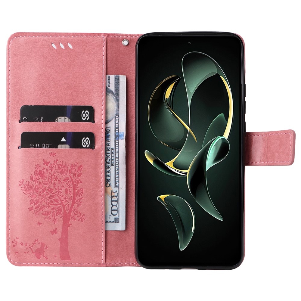 Fás könyv tok Xiaomi 13T/13T Pro - rózsaszínű