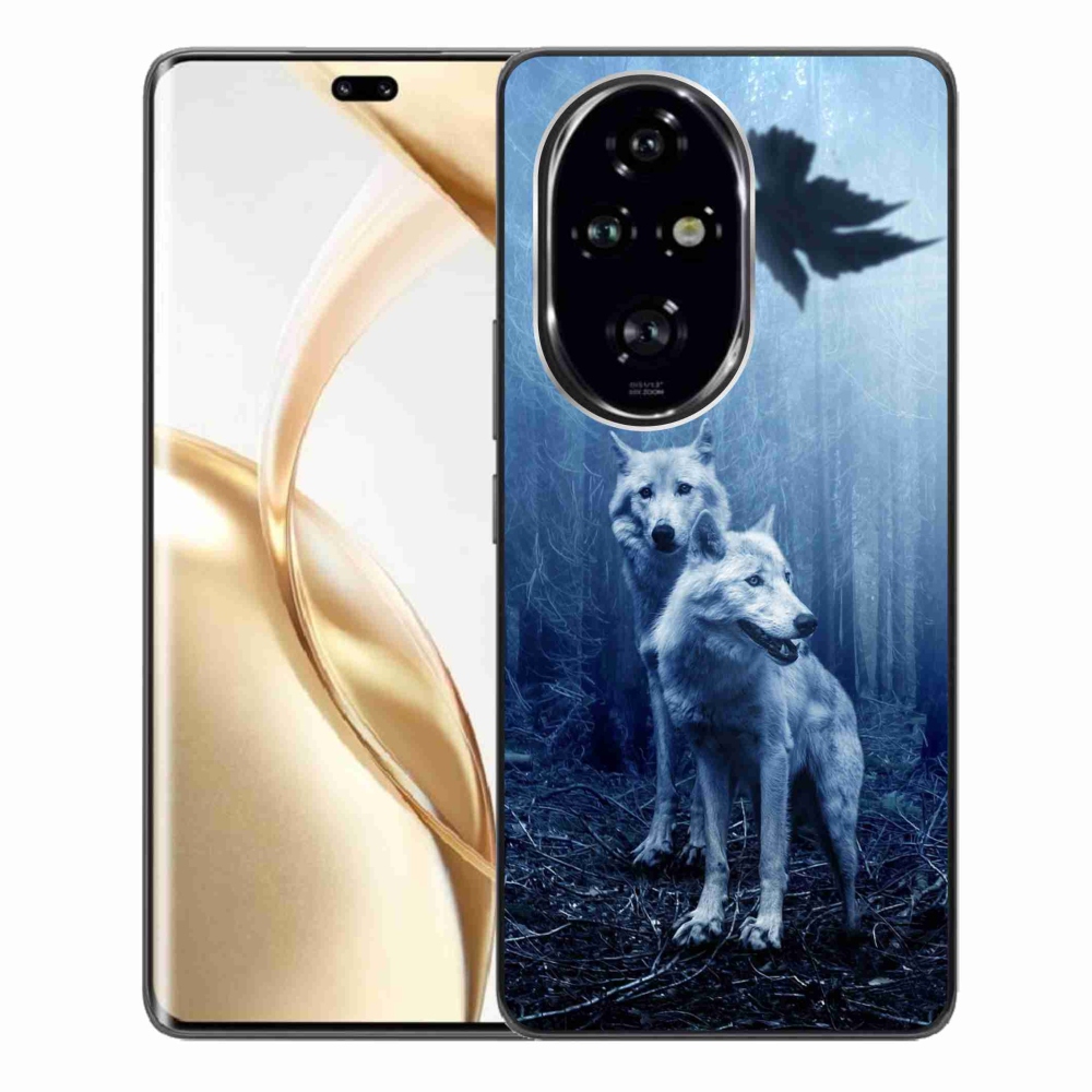 Zselés borítás mmCase a Honor 200 Pro 5G számára - farkasok az erdőben