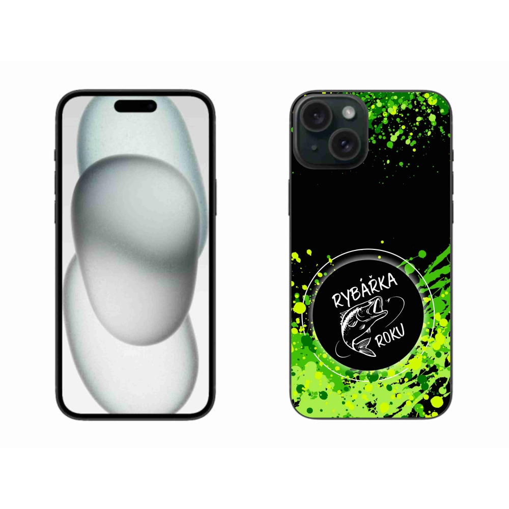 Gél borítás mmCase iPhone 15 Plus készülékhez - Az év halászának fekete háttere