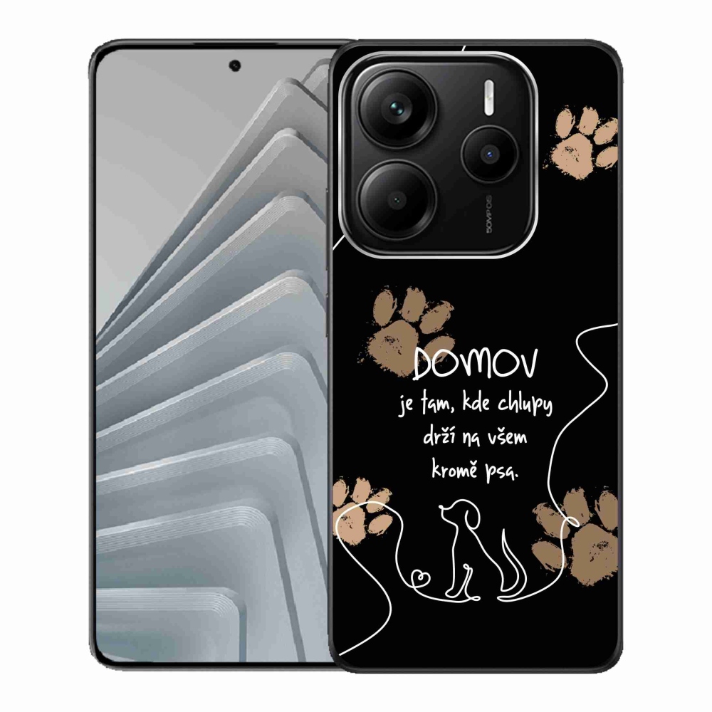 Gél borítás mmCase a Xiaomi Redmi Note 14 5G-hez - kutya motívum fekete háttérrel