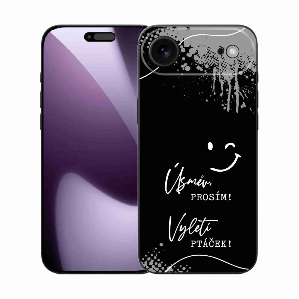 Gél borítás mmCase iPhone 17 Air készülékhez - vicces szöveg 4 fekete háttér