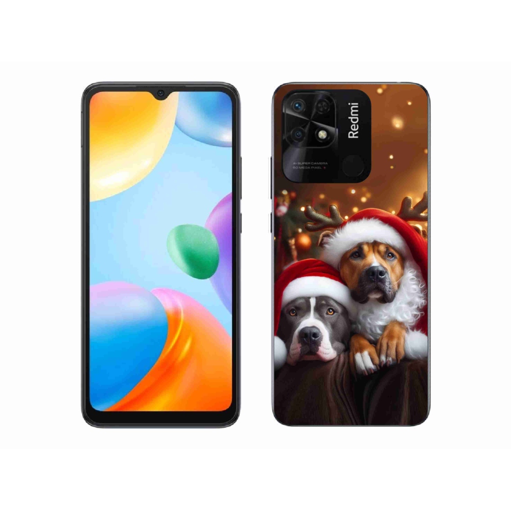Gél borító mmCase a Xiaomi Redmi 10C-hez - Karácsonyi kutyák