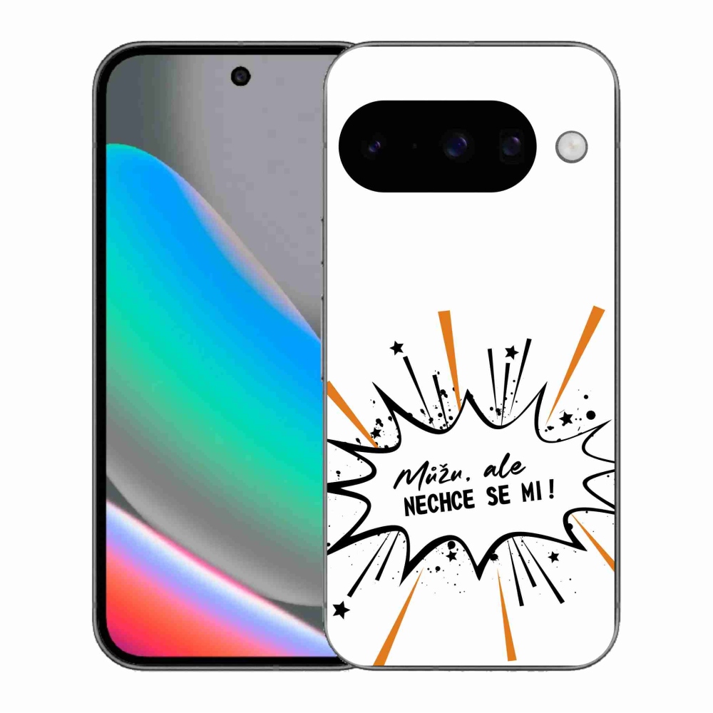 Gél borító mmCase a Google Pixel 10 számára - vicces szöveg 11 fehér háttérrel