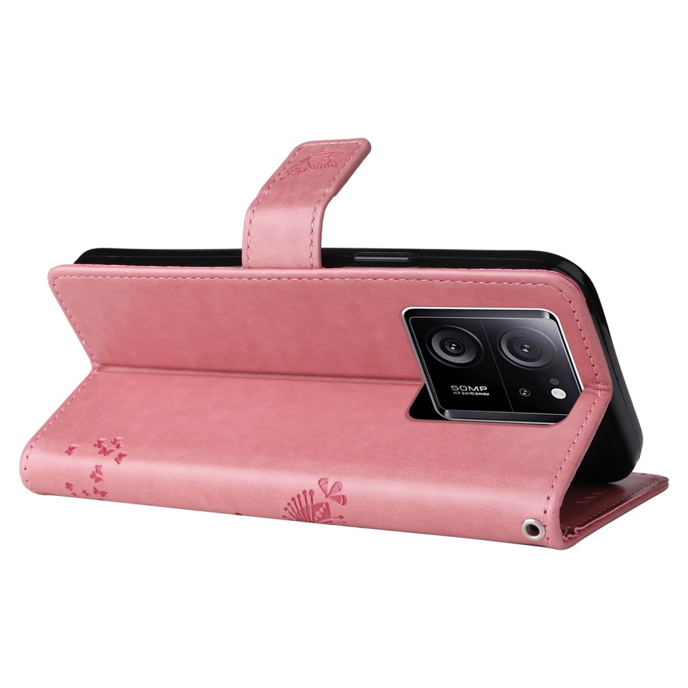 Fás könyv tok Xiaomi 13T/13T Pro - rózsaszínű