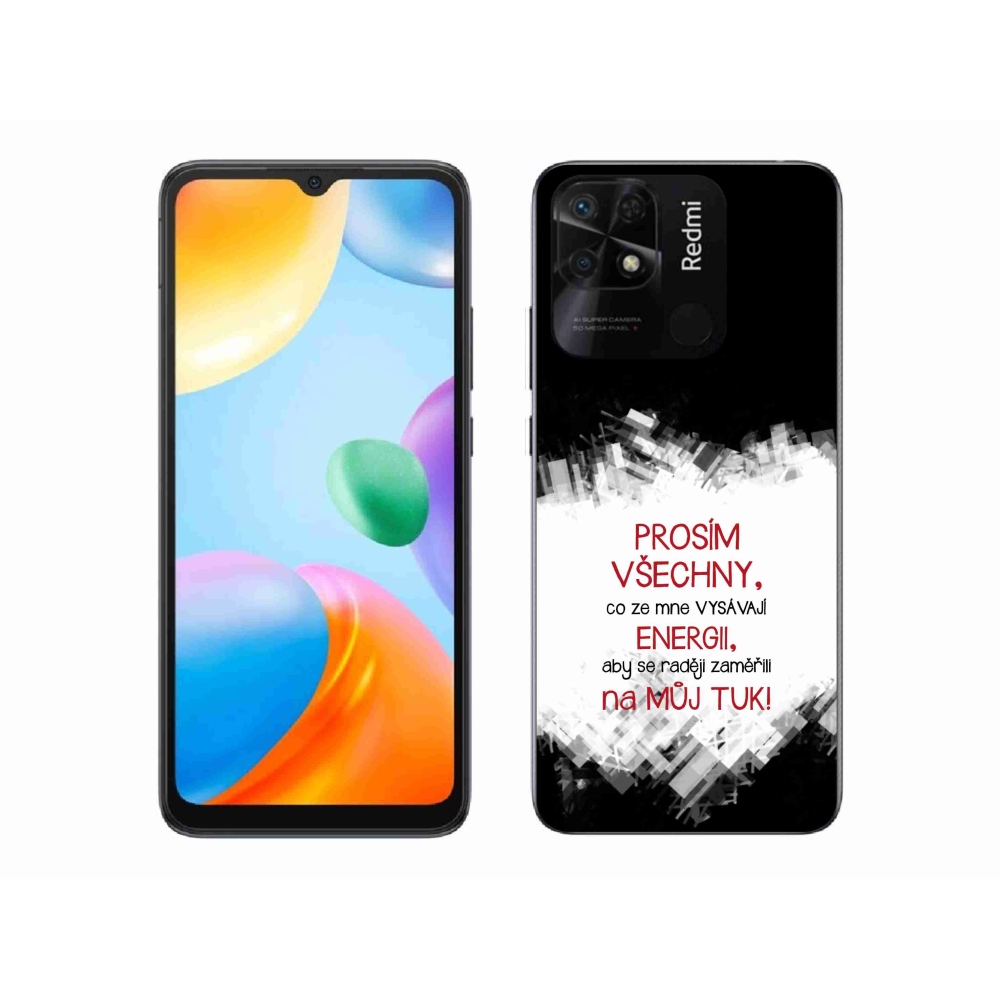 Gél borító mmCase a Xiaomi Redmi 10C-hez - vicces szöveg 1 piros