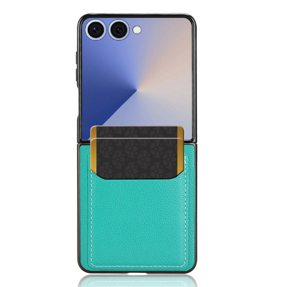 Kombinált műanyag borítás műbőrrel Samsung Galaxy Z Flip7 5G - zöld