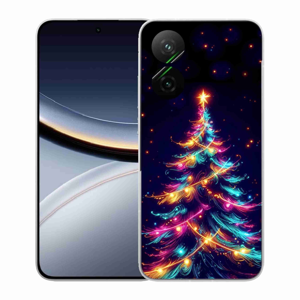 Gél borítás mmCase a Xiaomi Poco F7 5G számára - neon karácsonyfa