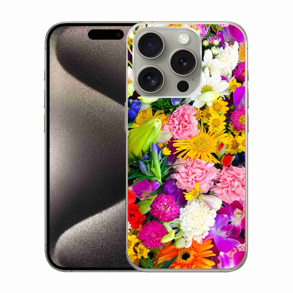 Zselés borítás mmCase iPhone 15 Pro készülékhez - virág 12