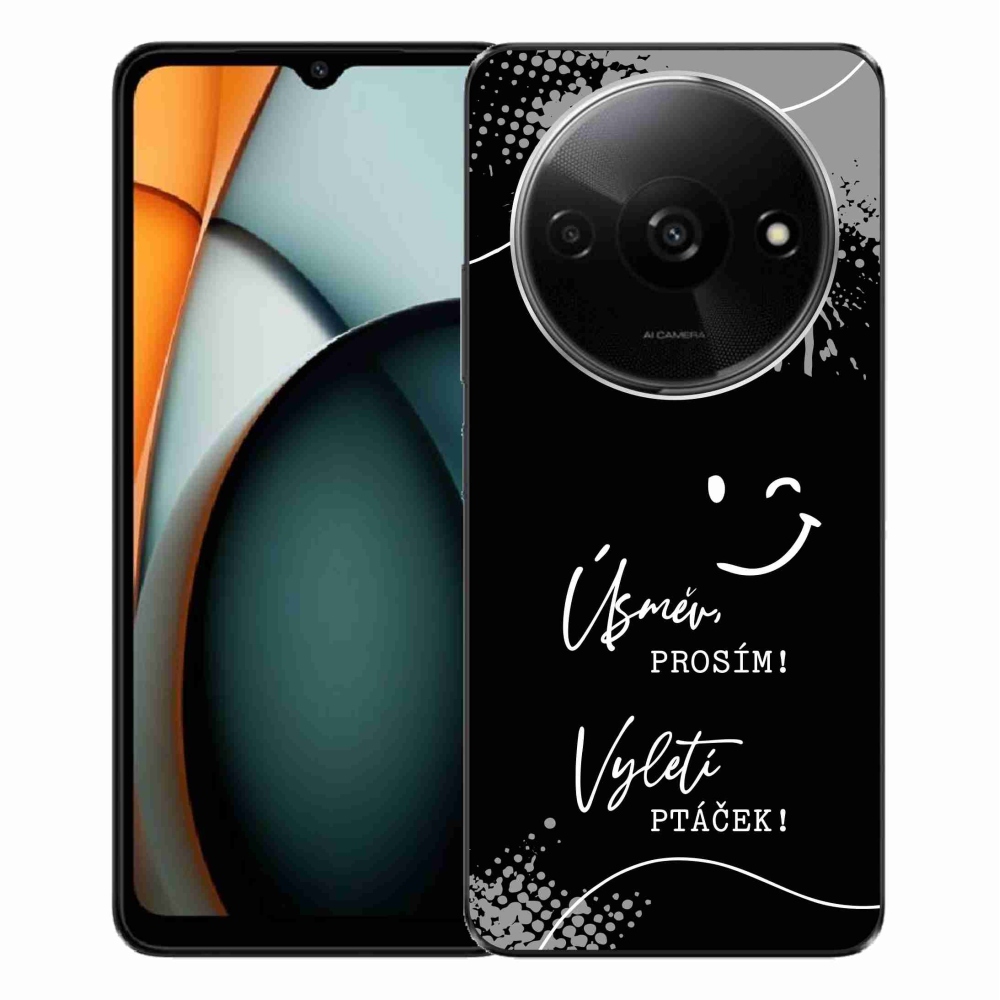 Gél borító mmCase a Xiaomi Redmi A3-hoz - vicces szöveg 4 fekete háttérrel