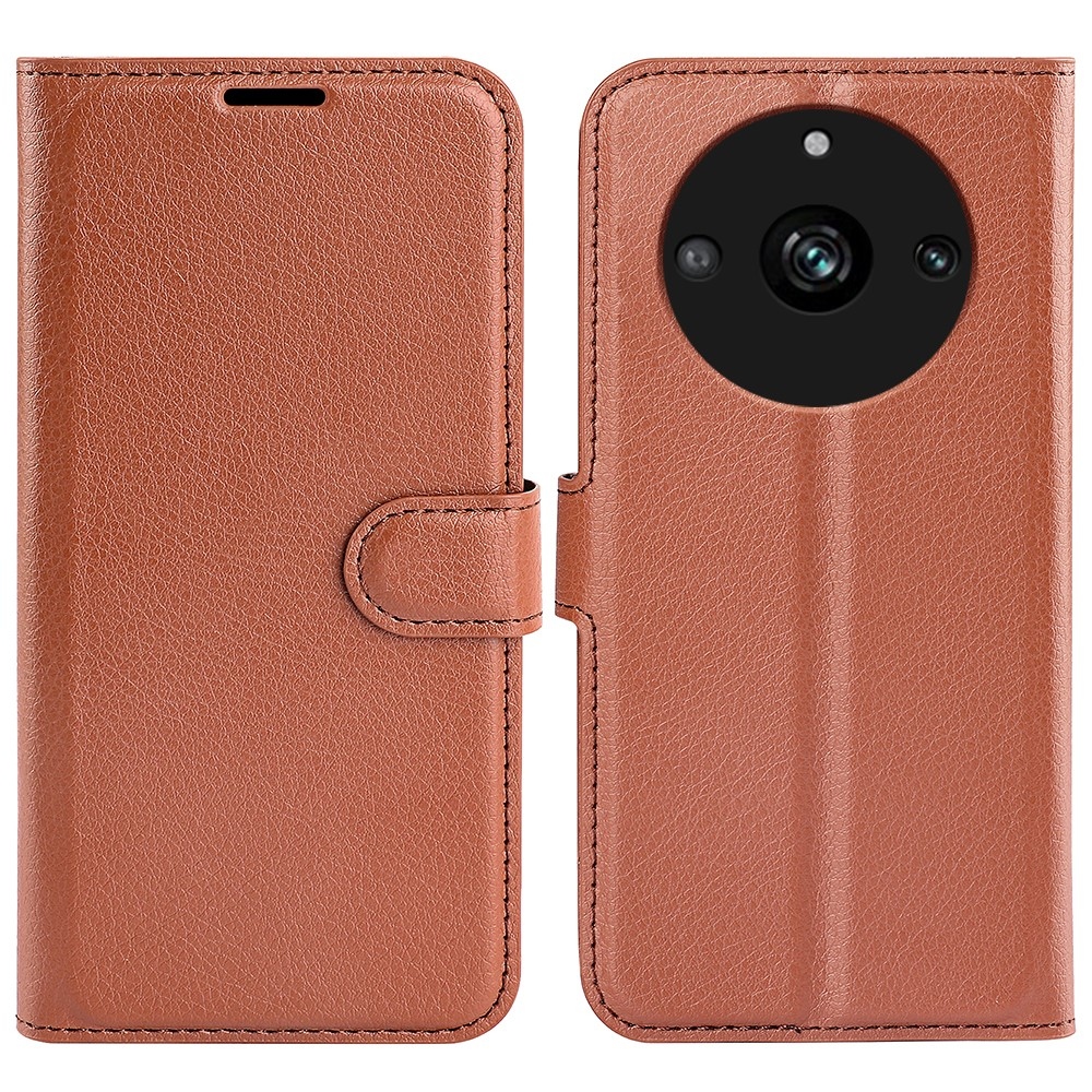 Litchi könyvtáska a Realme 11 Pro 5G/11 Pro+ 5G modellhez - barna