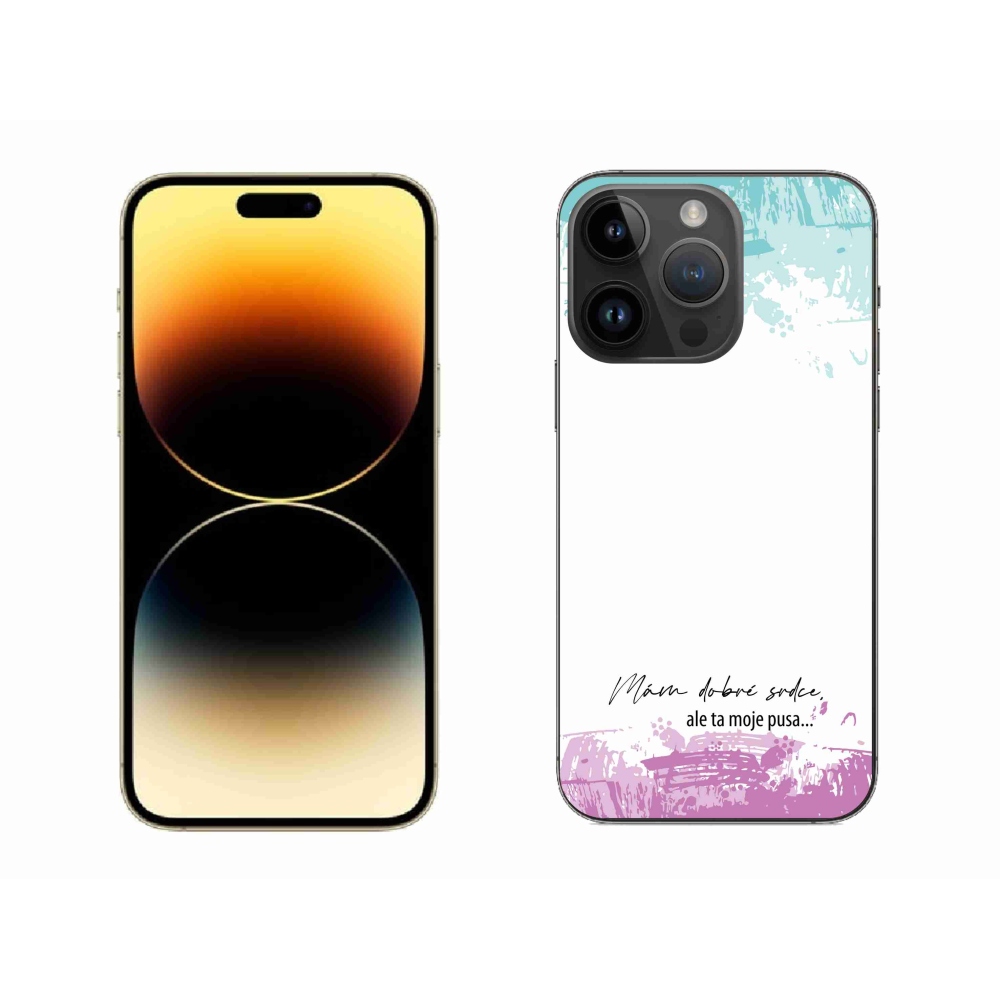 Gél borítás mmCase iPhone 14 Pro Max 6.7 készülékhez - vicces szöveg 3 fehér háttér