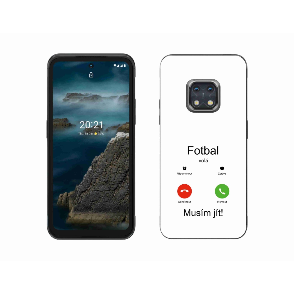 Zselés borítás mmCase a Nokia XR20 készülékhez - futballhívások fehér háttérrel