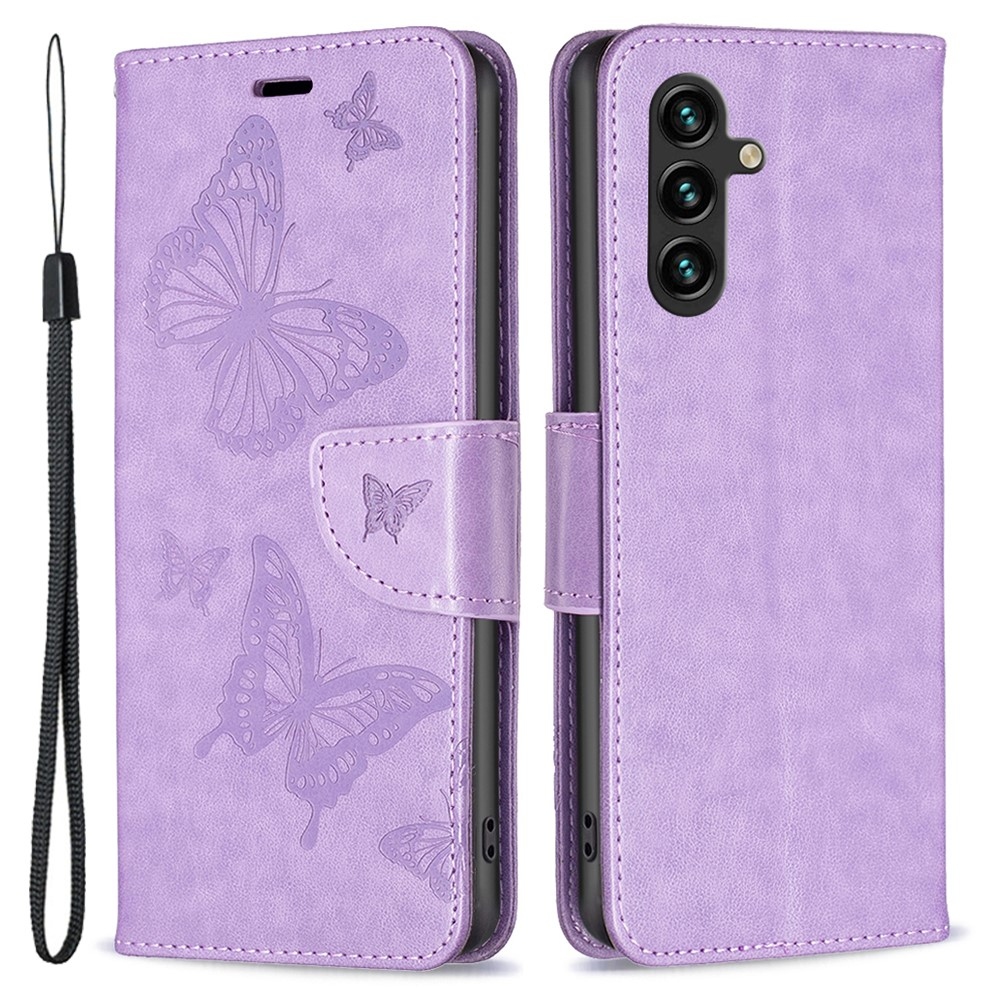 Pillangó könyv tok Samsung Galaxy A35 5G-hez - világos lila
