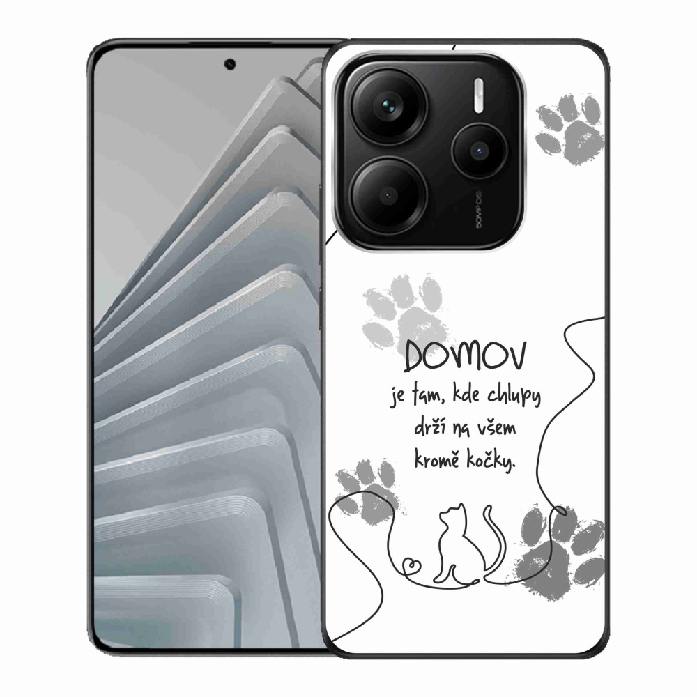 Gél borító mmCase a Xiaomi Redmi Note 14 5G-hez - macska motívum fehér háttérrel