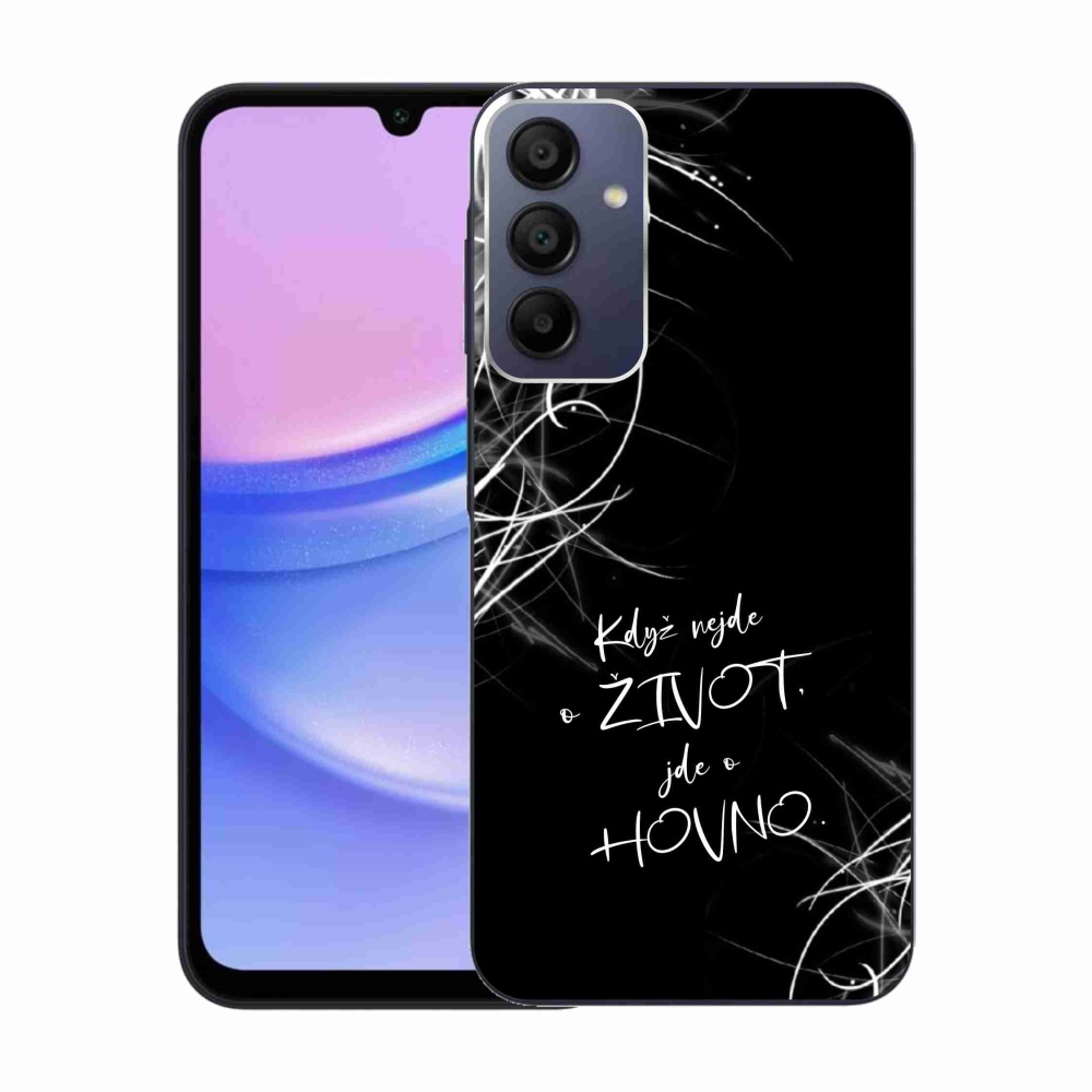 Gél borító mmCase Samsung Galaxy A15 4G/5G - vicces szöveg 16 fekete háttér