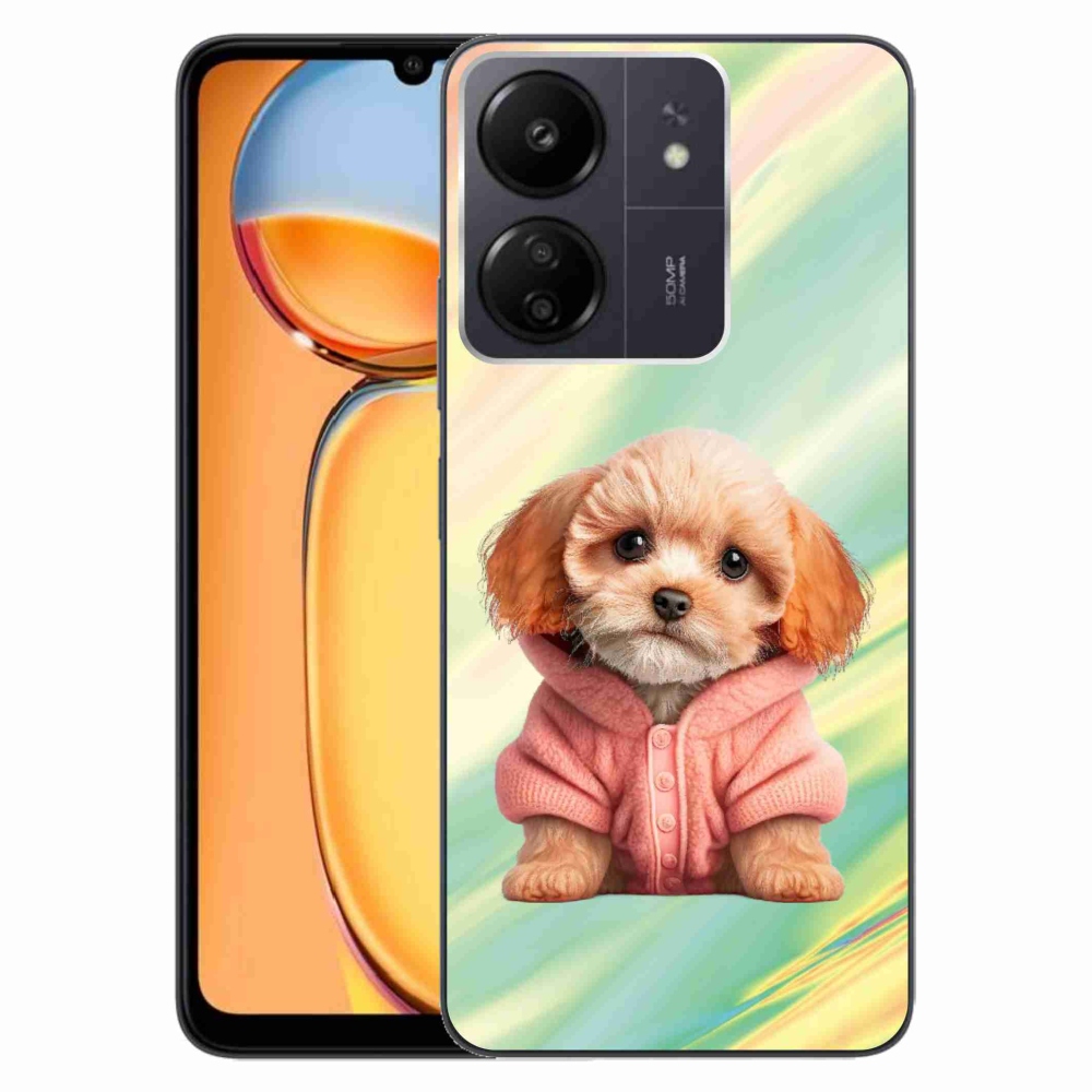 Gél borítás mmCase a Xiaomi Poco C65/Redmi 13C - pulóveres kiskutya számára