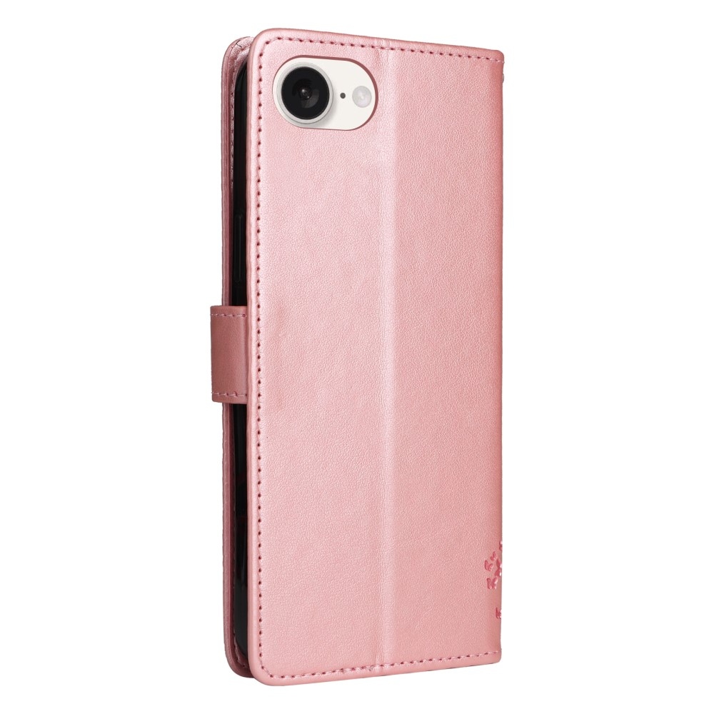 Fák könyvtáska iPhone 16e készülékhez - rózsaarany