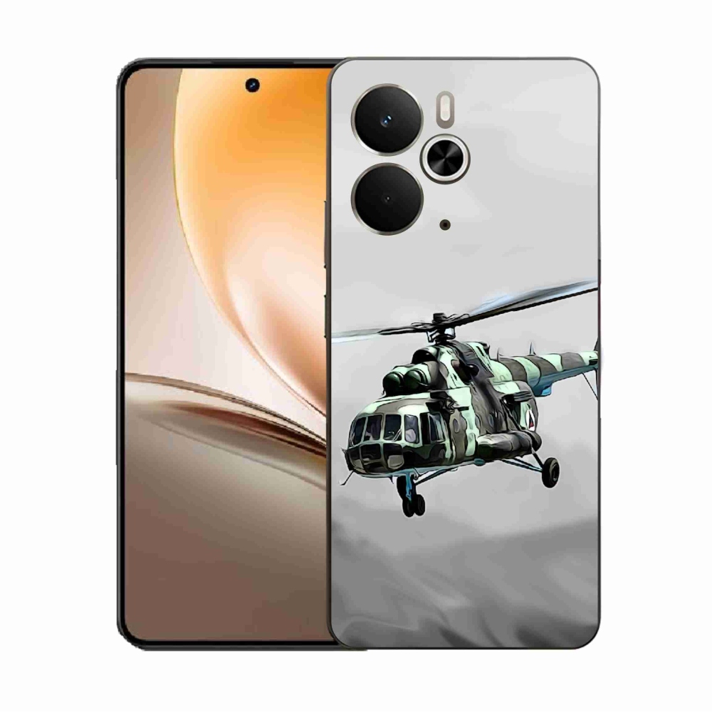 Gél borítás mmCase a Realme 14 5G/14T 5G számára - katonai helikopter
