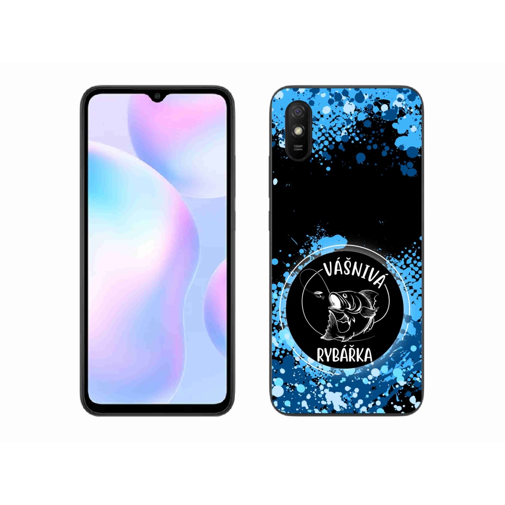 Gél borító mmCase a Xiaomi Redmi 9AT-hoz - szenvedélyes halász fekete háttérrel