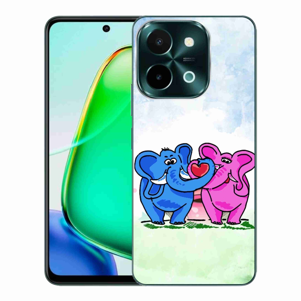 Gél borító mmCase a Vivo Y28-hoz - szerelmes elefántok