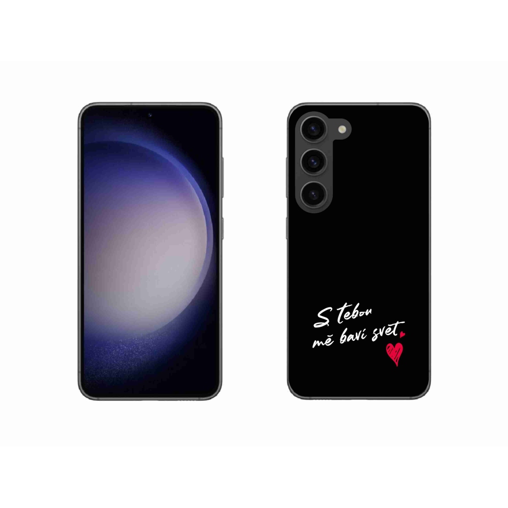 Gél borító mmCase Samsung Galaxy S23 5G - szerelmes szöveg 1 fekete háttér