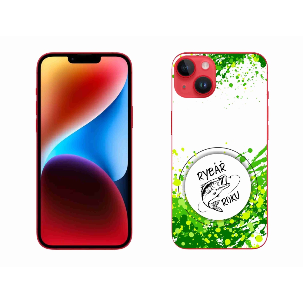 Zselés borítás mmCase iPhone 14 Plus készülékhez - Az év horgásza fehér háttérrel