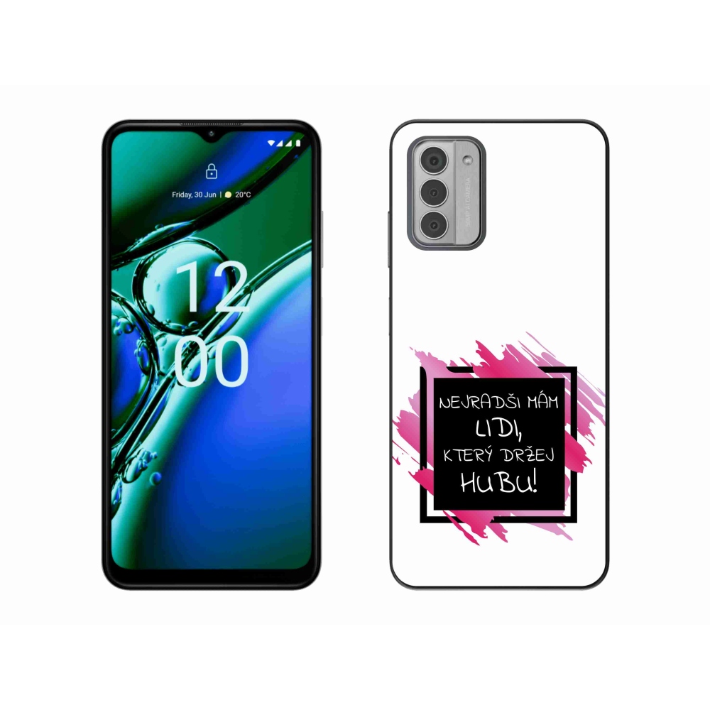 Zselés borító mmCase a Nokia G42 készülékhez - vicces szöveg 7 fekete-fehér háttérrel