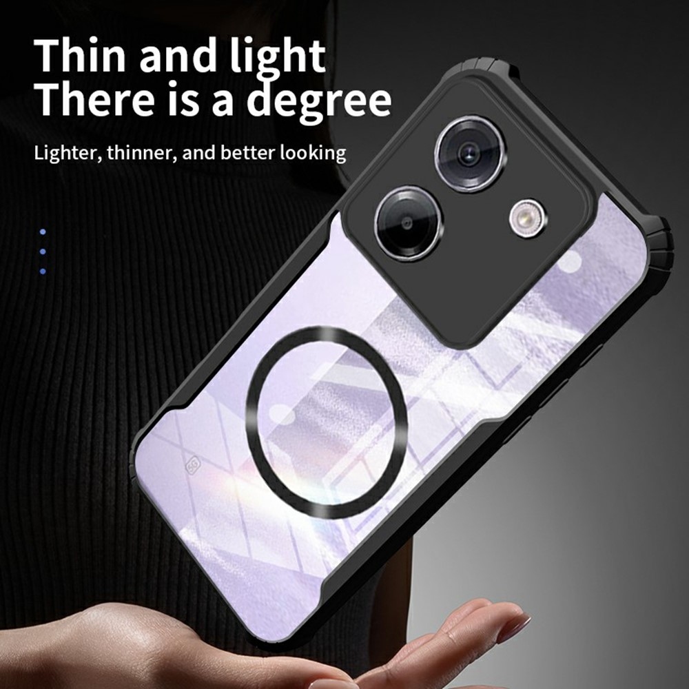 Tartós védőburkolat MagSafe támogatással a Xiaomi Poco M7 Pro 5G készülékhez - fekete