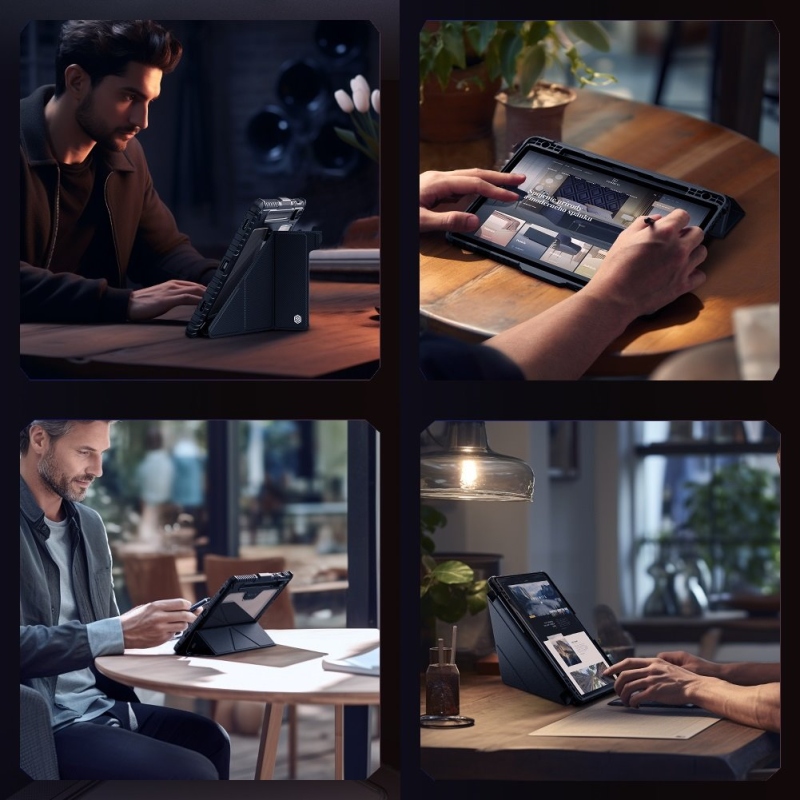 Nillkin Bumper PRO védőállvány tok többszögű Samsung Galaxy Tab S10 FE Fekete