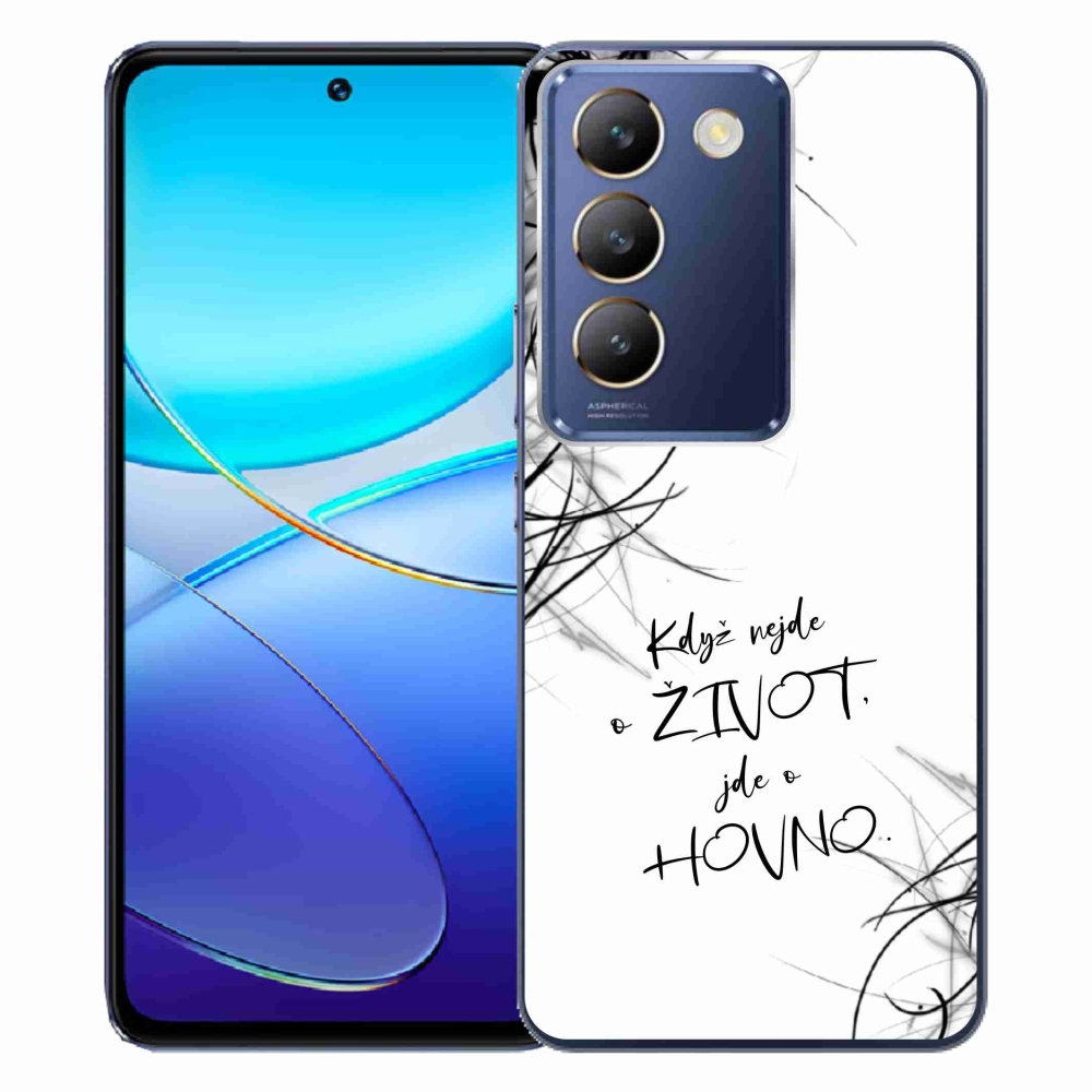 Gél borító mmCase a Vivo V40 SE 4G/5G készülékhez - vicces szöveg 16 fehér háttérrel